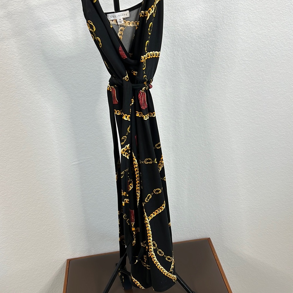 Black Gold Chain Dress XS